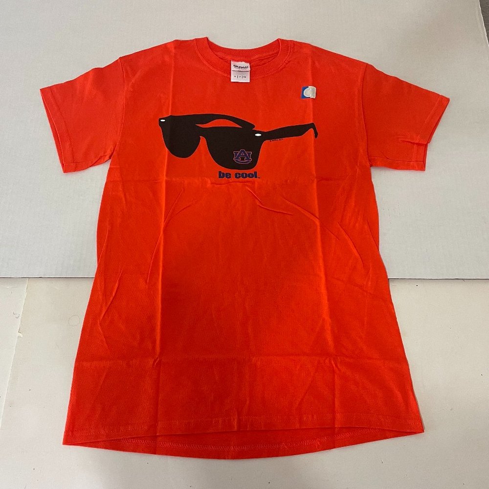 Auburn Tigers T-Shirt - Sunglasses - Be Cool - Orange Short Sleeve Cotton New